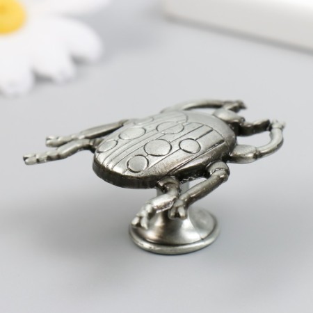 Handle for the casket Metal "God's cow" aged silver 4.8x4.3 cm-1