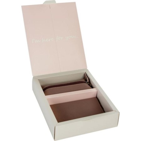 Gift set: cover for passport and key holder, balsamic color-1