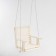 The chair is large suspended on the chain, wooden, seat 50 × 65cm