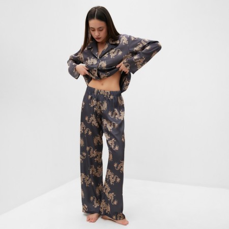 Female pajamas (shirt and trousers) KAFTAN "Dragon", size 48-50, graphite-6