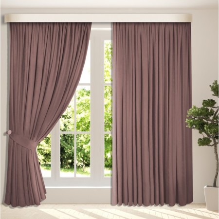 Set of curtains "Canvas", size 200x270 cm, 2 pcs, dusty rose color-6