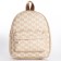 School backpack of artificial leather with a pocket NK 27x23x10 cm, beige color