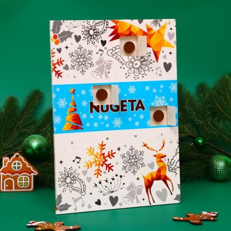 Advent calendar with mini tiles made of milk chocolate Nugeta, 50 g