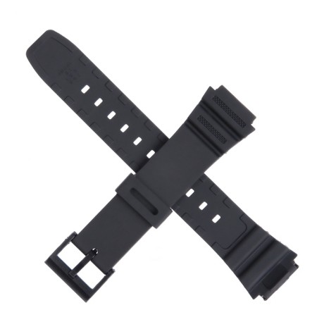 Watch strap, 18 mm AE1200, silicone, L-22.5 cm, black