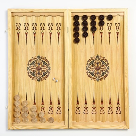 Narts "Ave Caesar", wooden board 60 x 60 cm, with a field for playing checkers-1