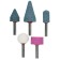 Grinding stones kwb, shank d = 6 mm, aluminum oxide, 5 pieces