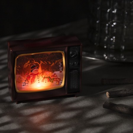 LED figure "TV with deer" 10 × 8 × 4 cm, plastic, batteries CR2032x2, glow of multi (RGB)-1