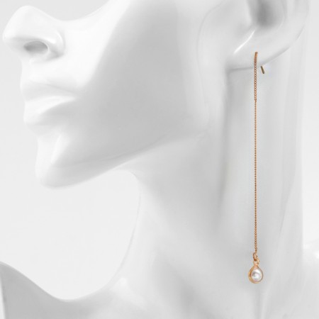 Earrings with pearls "chains" affection, color mix-8