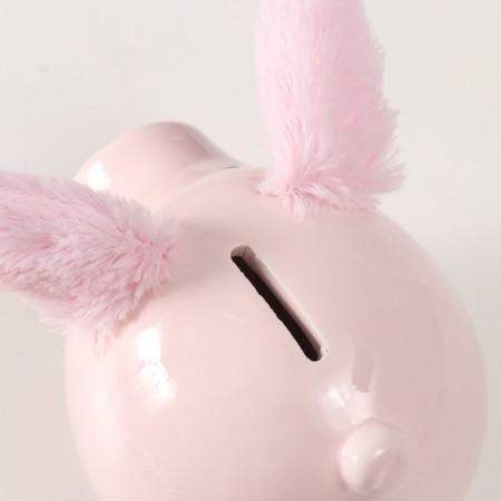 Piggy bank Ceramics "Pig with fluffy ears" 14.5x11.3x11.5 cm-4