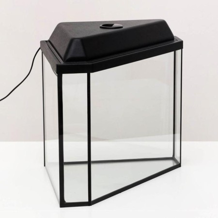 Aquarium "Delta" corner with a lid, 25 liters, 34 x 34 x 31/37.5 cm, black-1