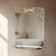 Mirror, wall -mounted, with sandblasting graphics, with a shelf of 55x40 cm