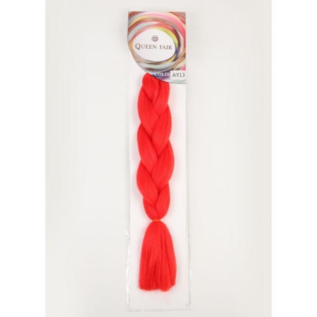 Zumba Kanecalon is monophonic, corrugated, 60 cm, 100 g, bright red color-6