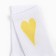 Women's socks, white/yellow heart, size 25-27