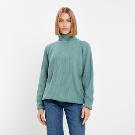 Jumper female minku: casual collection olive color, size 42
