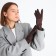 Gloves are female, dimensionless, without insulation, brown color