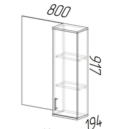 The hallway of Nick a shelf with a mirror is smooth 800x917x200-2