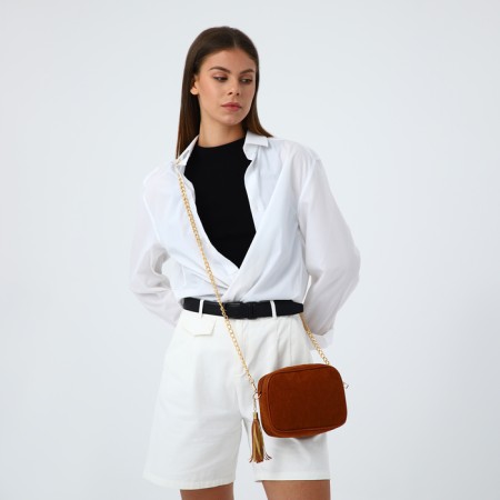 Bag Cross-Bodi with a zipper, the color is red-8