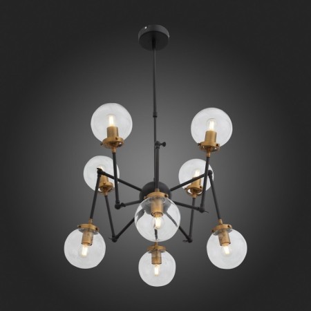 Ceiling Ceiling ST LUCE. SL234.402.08. Varieta. 8x40 watts, E27, 89x89x54 cm, black color, gold-16