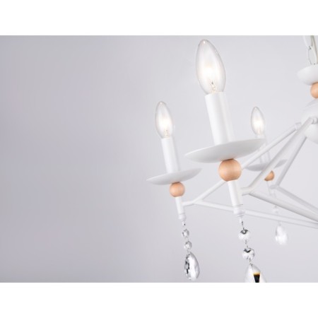 Suspended chandelier ambrella like, Modern, TR9596, 6HE14, white color, light wood-3