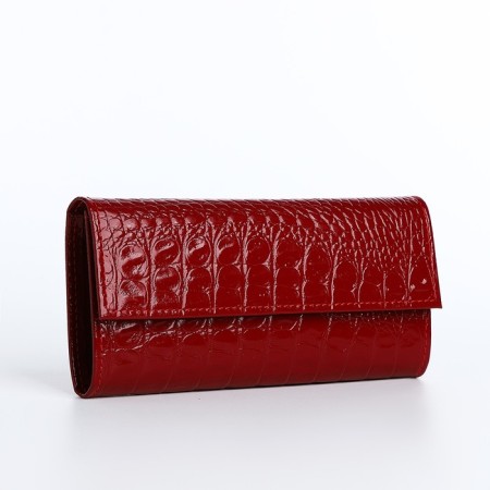 Women's wallet on the button, red color