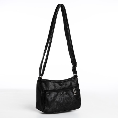 Bag Cross-Bodi with a zipper, black color-2