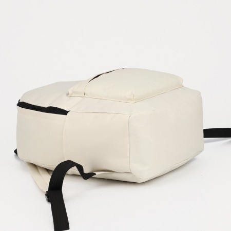 Youth backpack on lightning from textiles, external pocket, white color-2