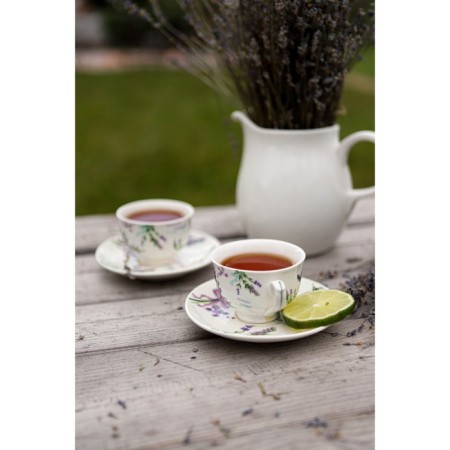 Set porcelain coffee shade "lavender", 4 items: 2 cups 80 ml, 2 saucers d = 11.6 cm, white color-9