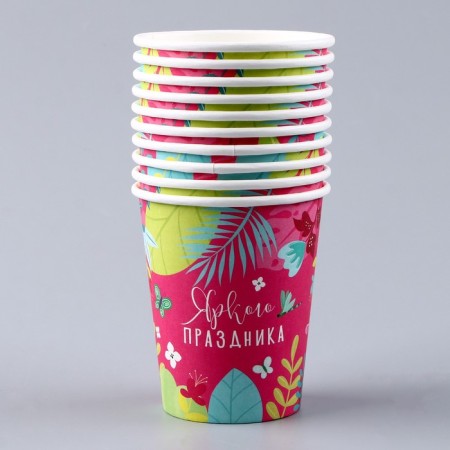 A one -time paper glass "Bright holiday", 250 ml-2
