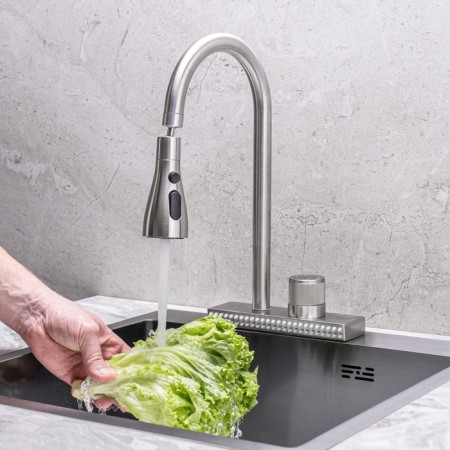 Kitchen mixer "RMS" SUS130-017F-2, 35 mm cartridge, stainless steel, satin-3