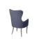 Armchair "Lari", velor fabric, bronze molding, white massif, Gray color