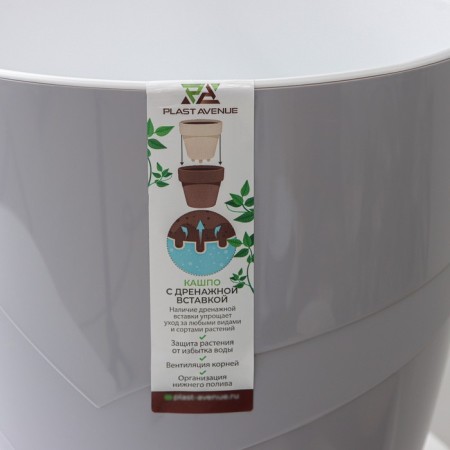 Kashpo for flowers with an insert "grace", 4.5 l, color gray color-3