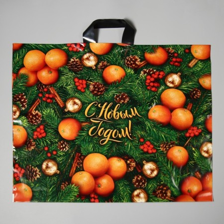 Orange mood package, plastic with a loop pen, 60 x 50 cm, 70 μm