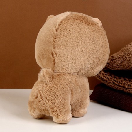 Soft toy "Dog" with a butterfly, 22 cm, beige color-2