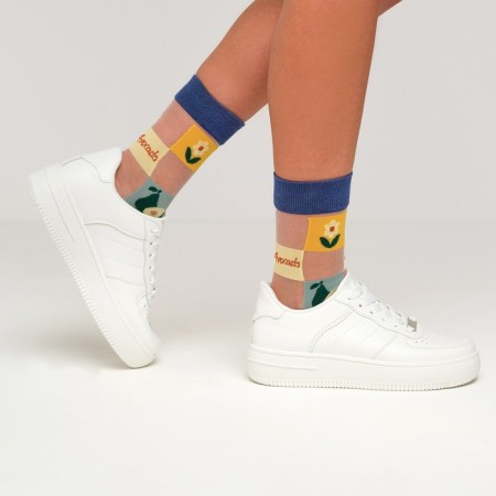 Women's socks minku "Flowers/avocado", size 36-39 (23-25 ​​cm)-1