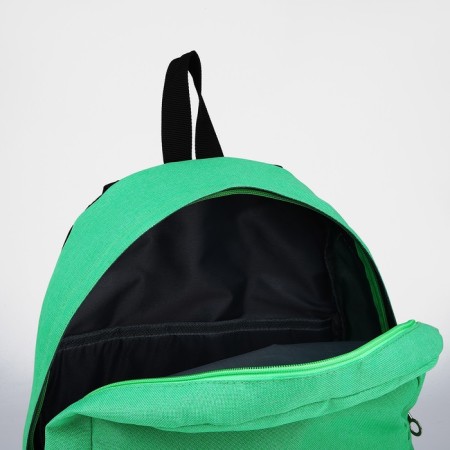 School backpack of textiles on a zipper, 3 pockets, Fulldorn, green color-5