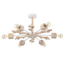 Vendi chandelier 6he27 40W wood 70x70x30cm