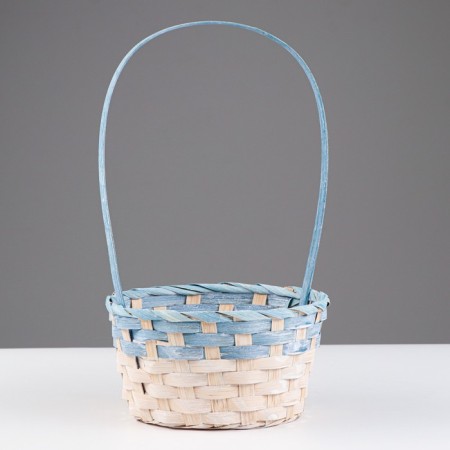 Wicker basket 19x9/34 cm, turquoise, bamboo