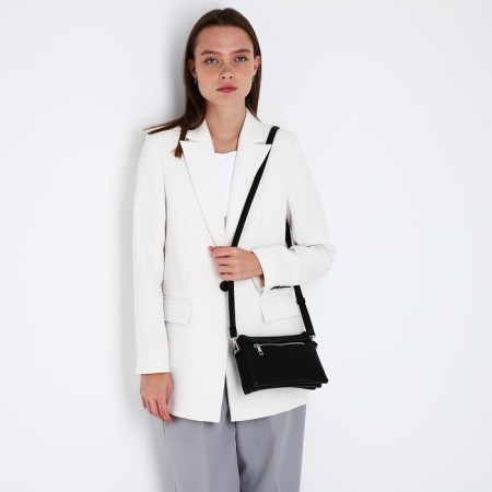 Bag Cross-Bodi with a zipper, black color-7