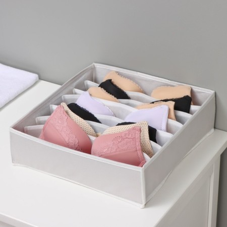 Organizer for linen 7 cells LadOM, 34x30.5x10 cm, beige color-8