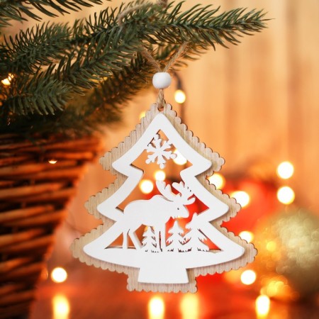 New Year's Suspension "Deer and Christmas tree"