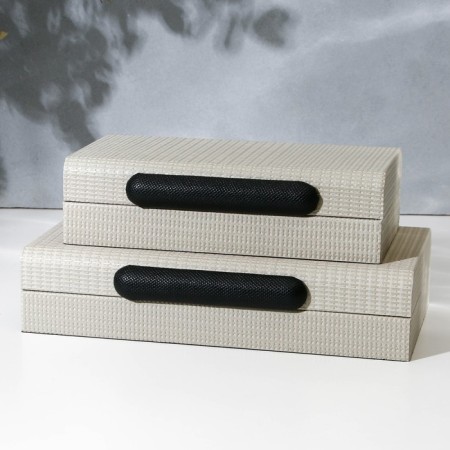 The box for jewelry "minimalism" eco -leather, set of 2 pcs.-7