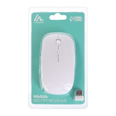 Mouse Luazon MB-1.0, wireless, optical, 1600 dpi, USB, white-6