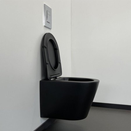 Comforty 105 MV toilet seat, SoftClose duroplast is thin, quick -saturated, black matte color-3