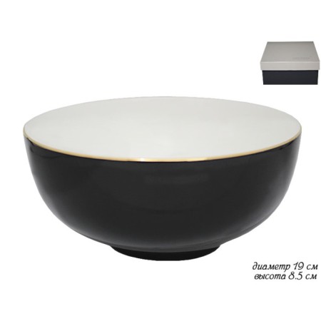 Lenardi Black salad bowl, d = 19 cm