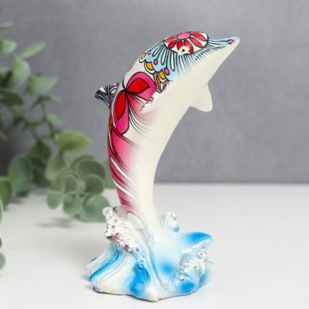 Polystone souvenir "painted dolphin" mix 4.8x5.5x10.5 cm-2