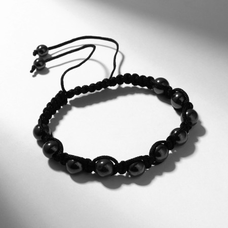 Bracelet "hematite" ball, d = 0.8, black color-1