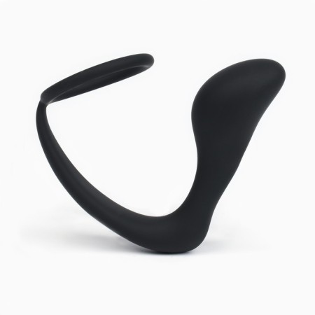 Anal plug with an erective ring, prostate stimulator, software, silicone, black-10