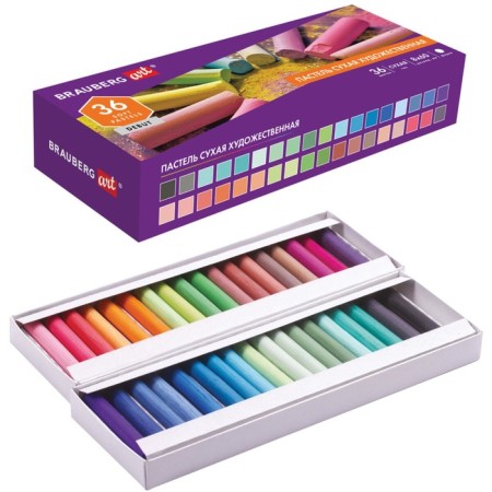 Pastel dry art Brauberg Art Debut, 36 colors, round section, 181461