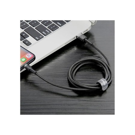 Baseus cable, Lightning - USB, 2.4 A, PVC braid, 1 m, black -gray-8