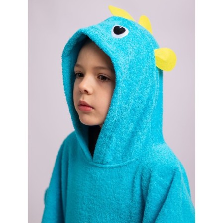 Children's robe, height 98 cm, turquoise color-5